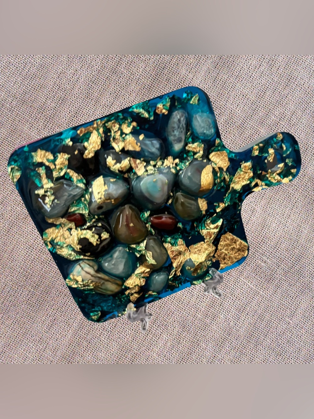Handcrafted Blue and Gold Decorative coaster